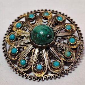 Vintage Sterling Silver Filigree Brooch/Pendant